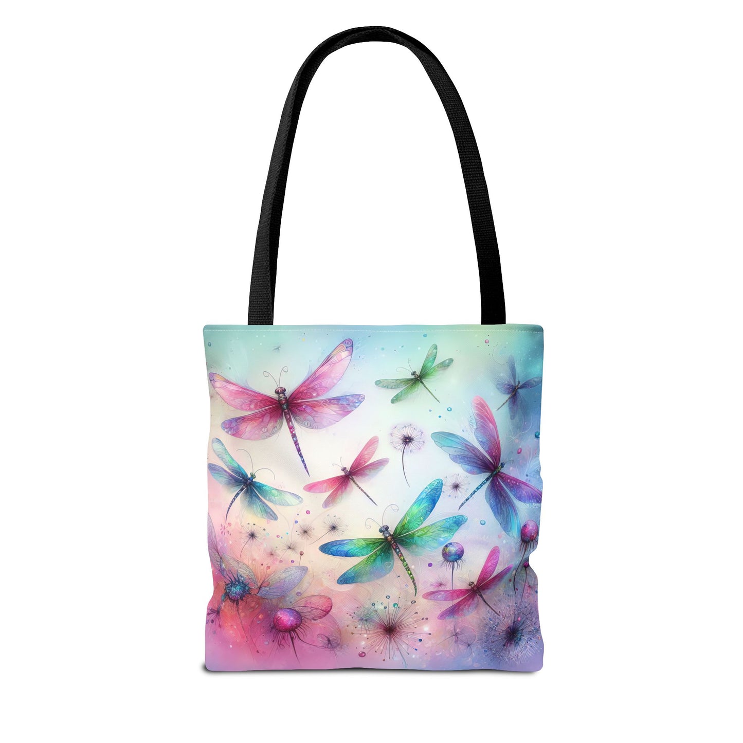 Dragonfly Tote Bag with Pastel Watercolor Design