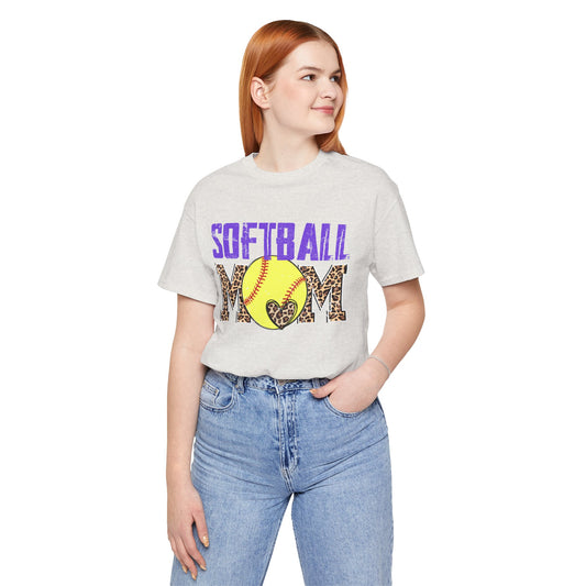 Leopard Softball Mom T Shirt (Light)