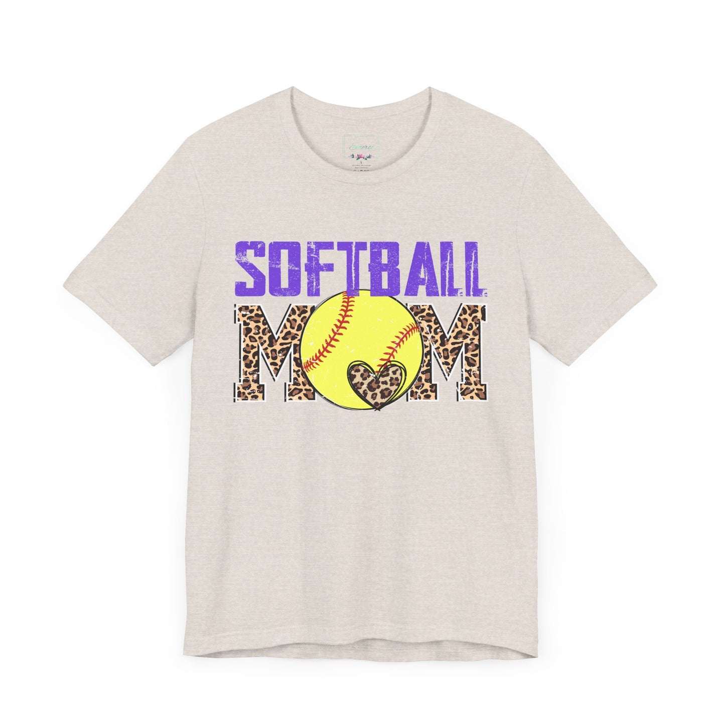 Leopard Softball Mom T Shirt (Light)