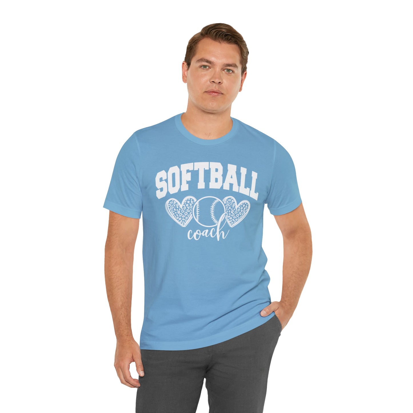 Softball Coach Hearts T Shirt (Light 2)