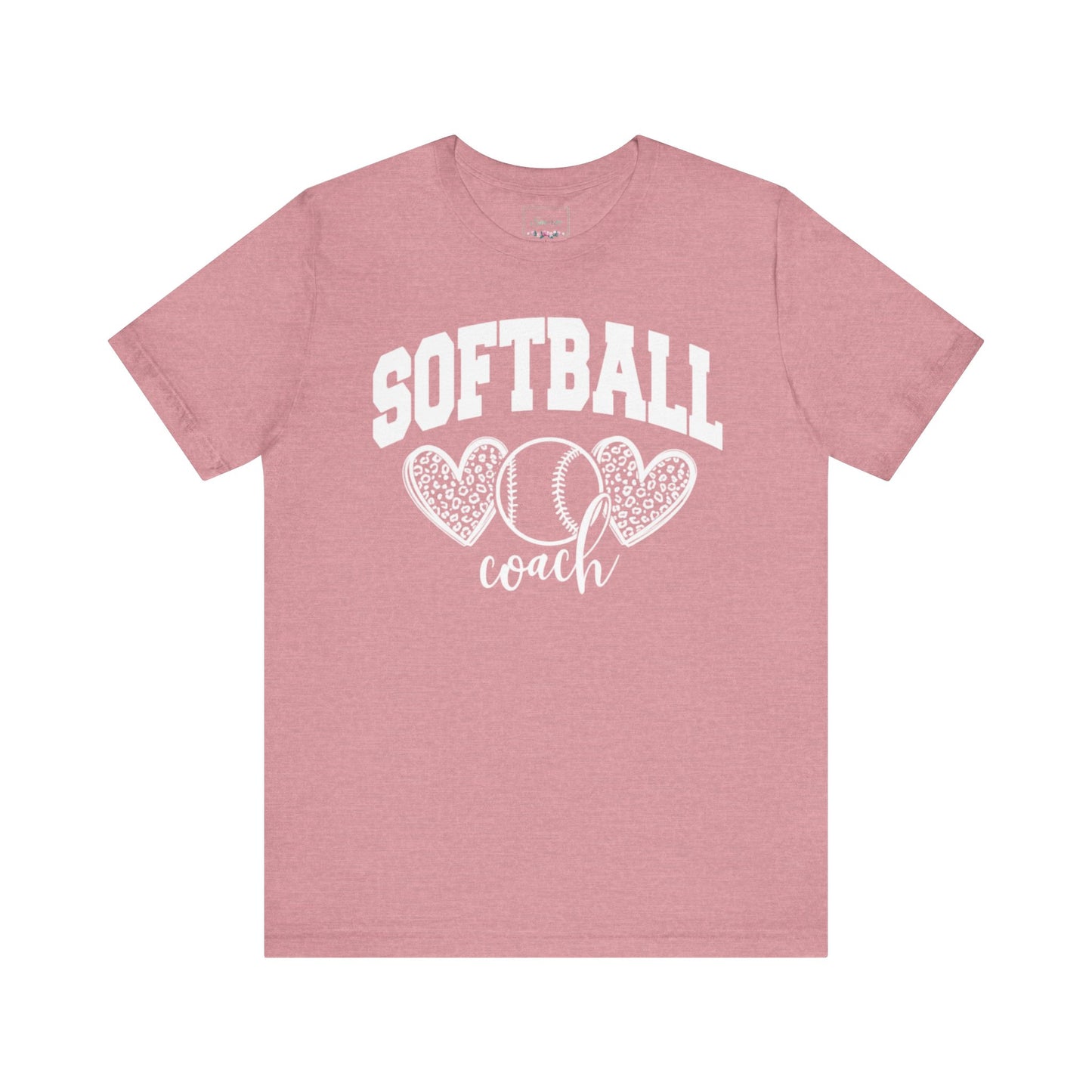 Softball Coach Hearts T Shirt (Light 1)