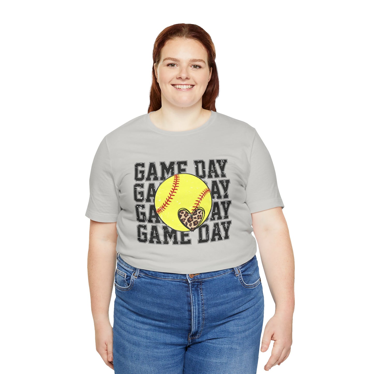 Softball Game Day Heart T Shirt (Light)