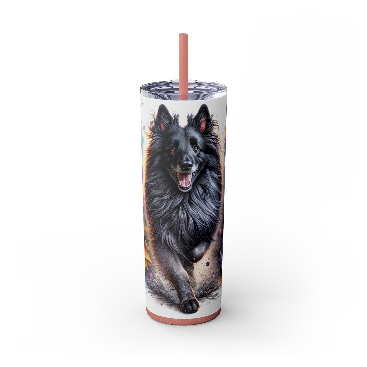 Belgian Tervuren Skinny Tumbler with Straw, 20oz