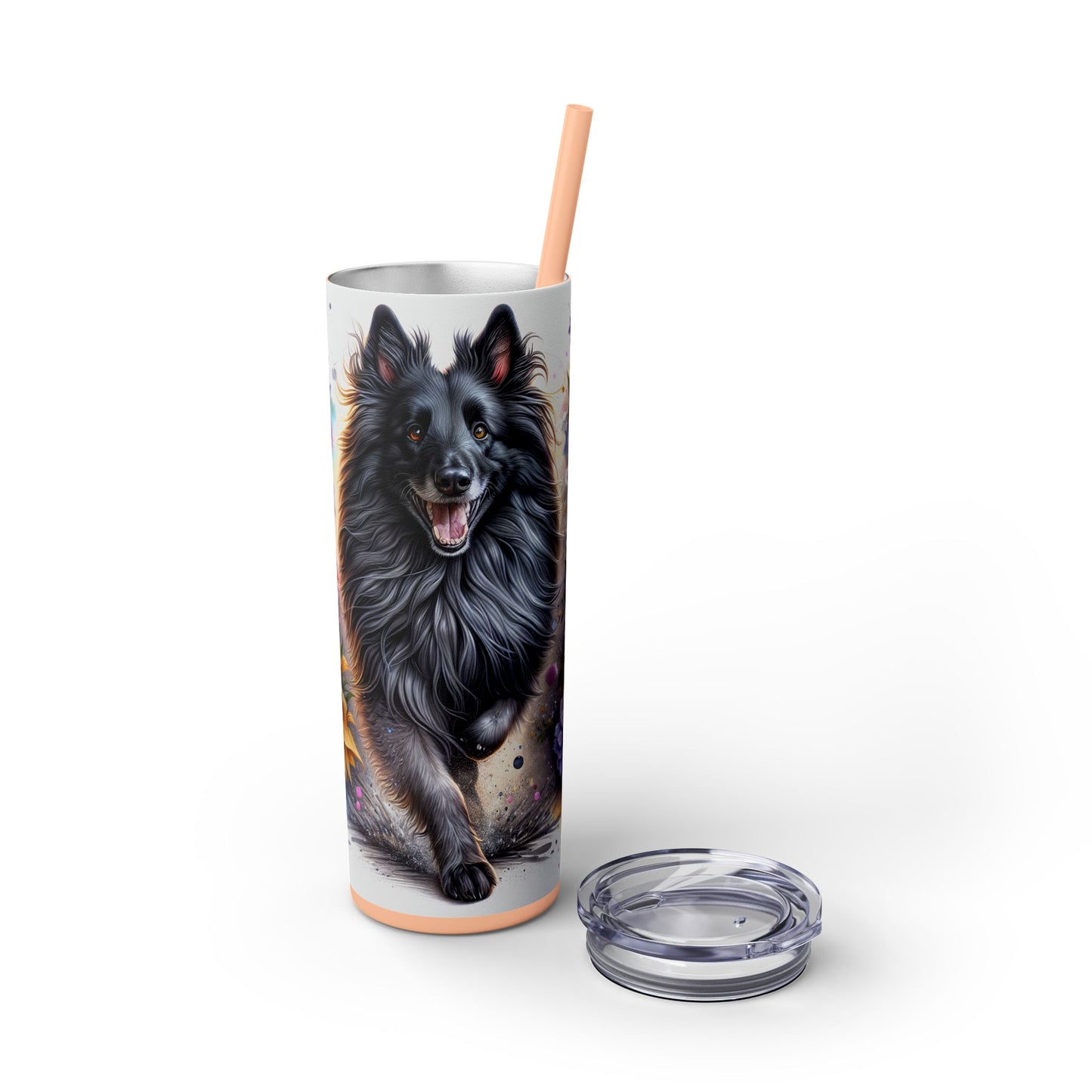 Belgian Tervuren Skinny Tumbler with Straw, 20oz