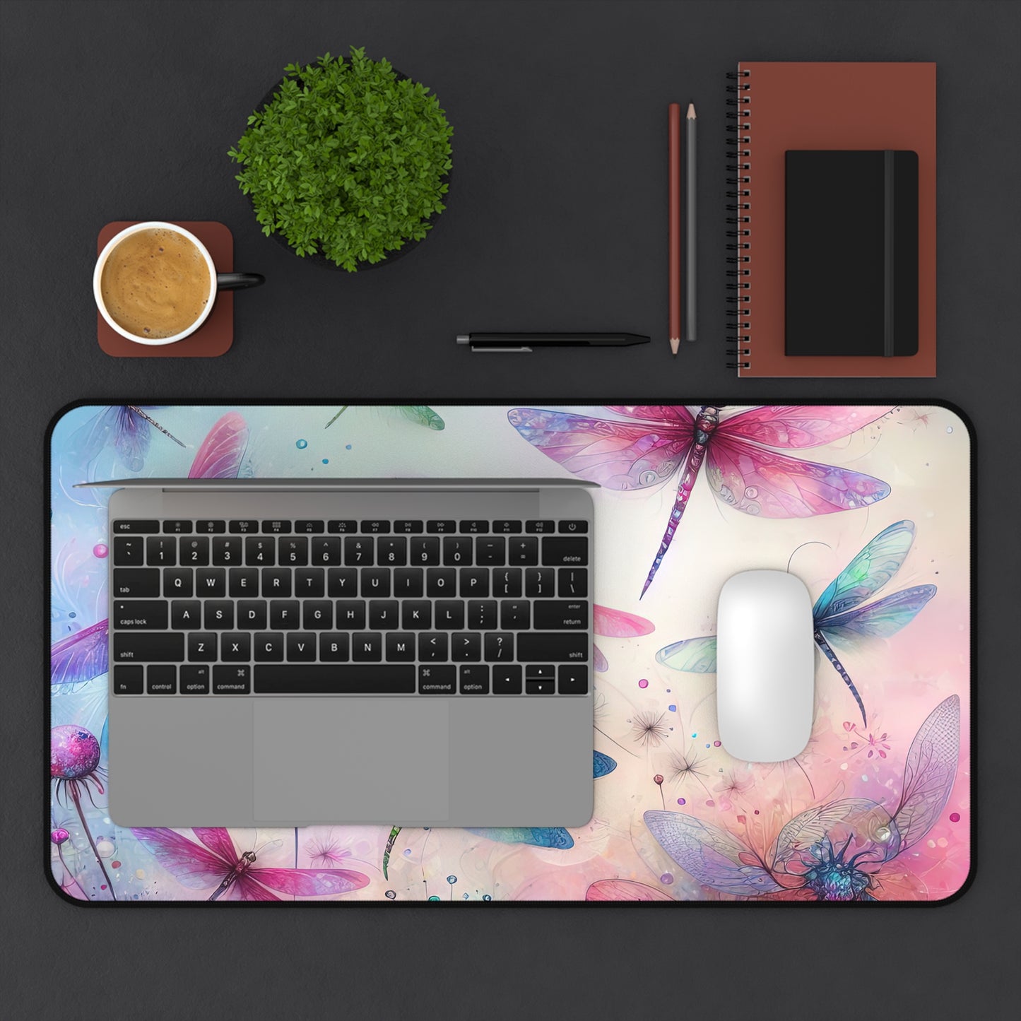Watercolor dragonfly Desk Mat