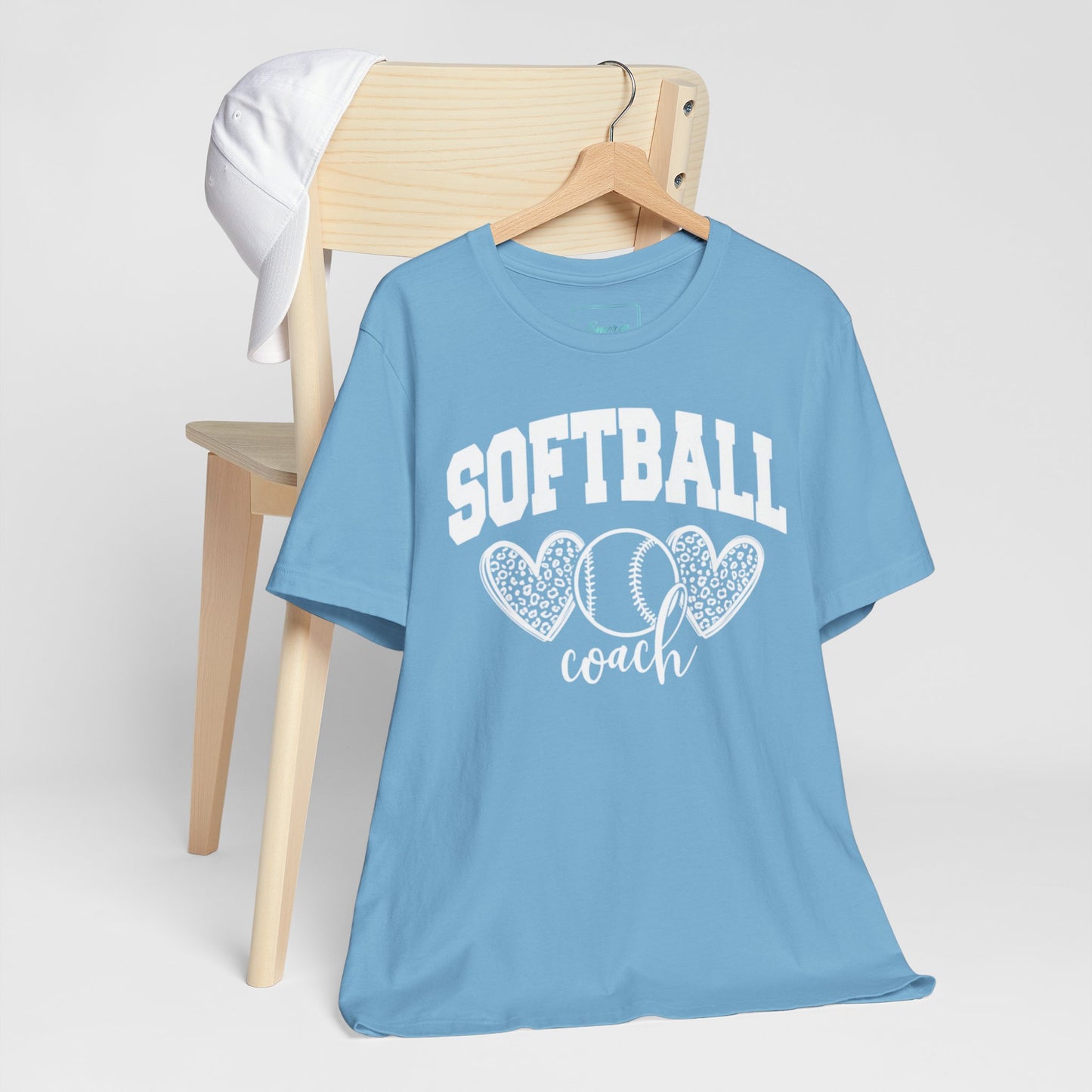 Softball Coach Hearts T Shirt (Light 2)