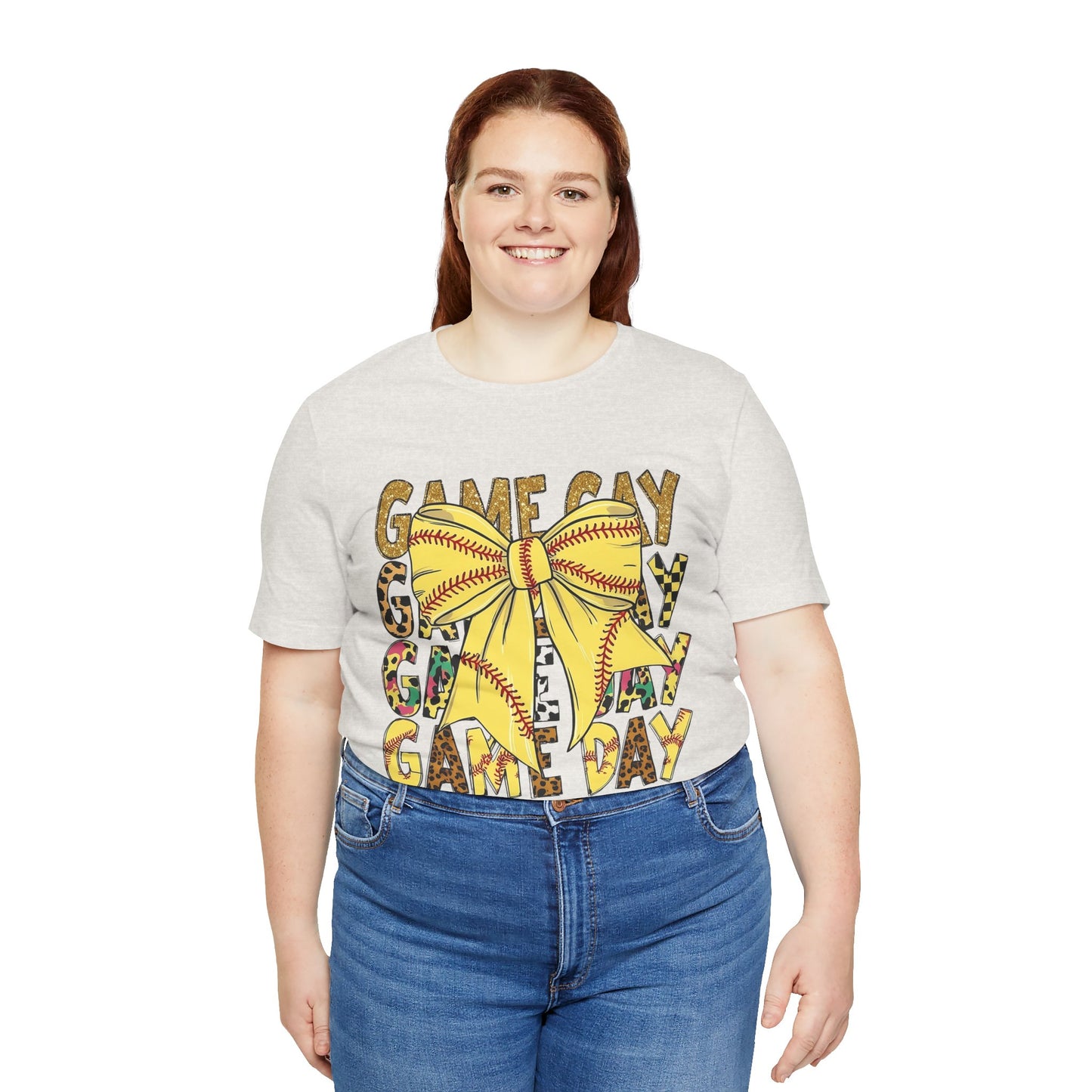 Softball Game Day Coquette Bow T Shirt