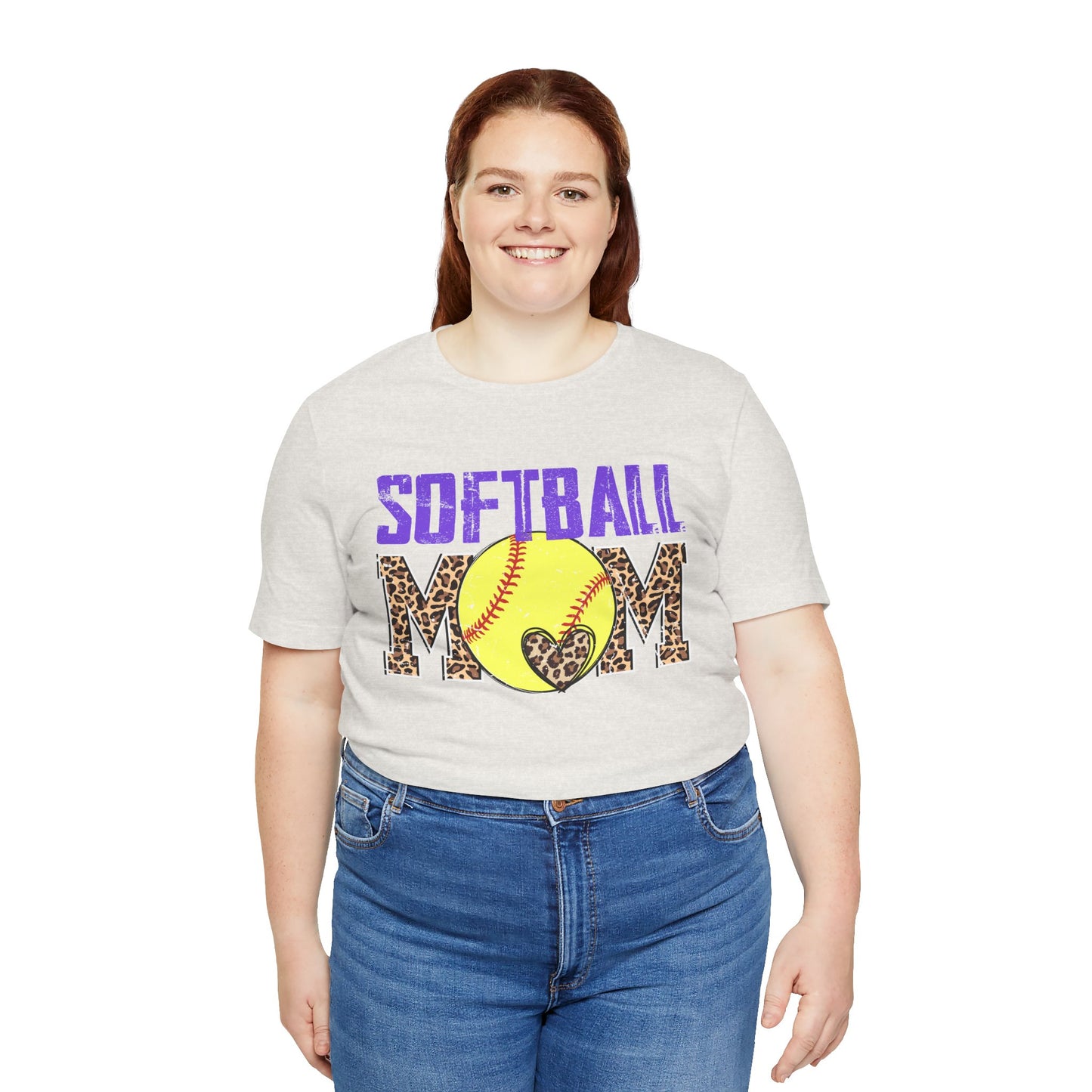 Leopard Softball Mom T Shirt (Light)