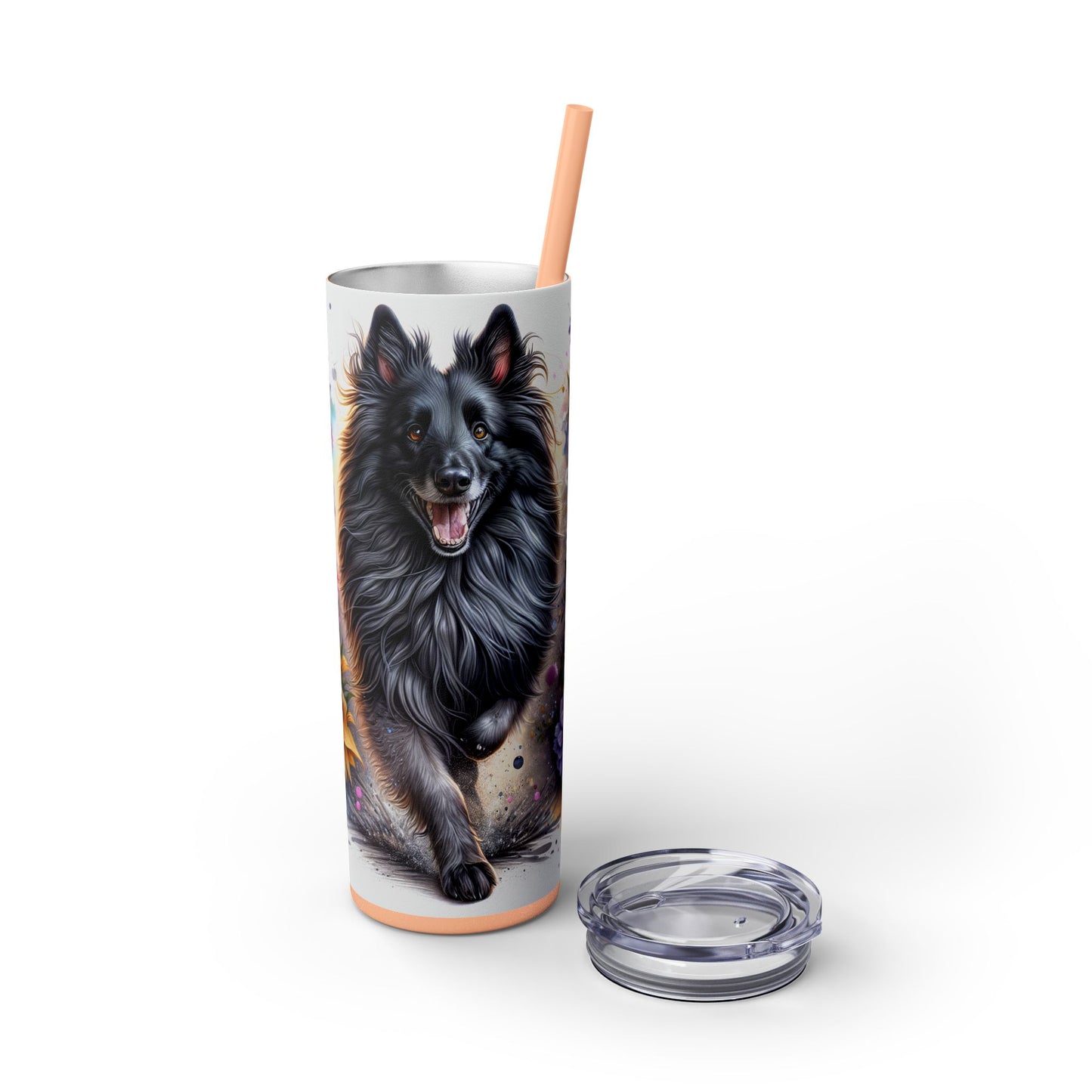 Belgian Tervuren Skinny Tumbler with Straw, 20oz