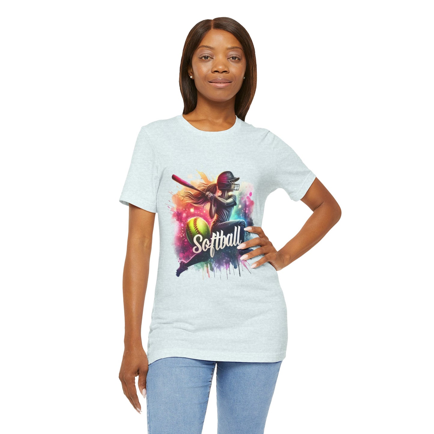 Paint splashed softball swing Jersey Tee
