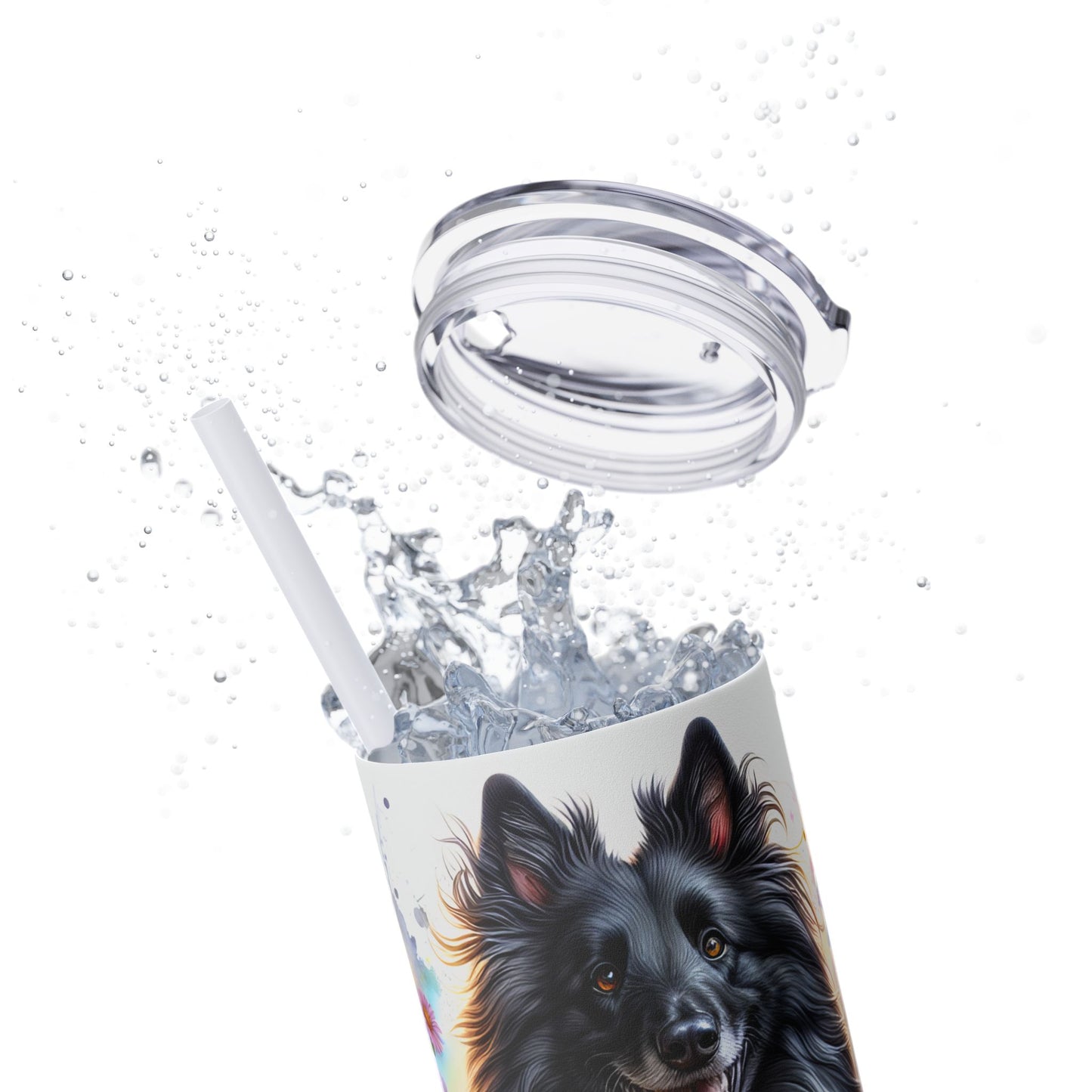 Belgian Tervuren Skinny Tumbler with Straw, 20oz