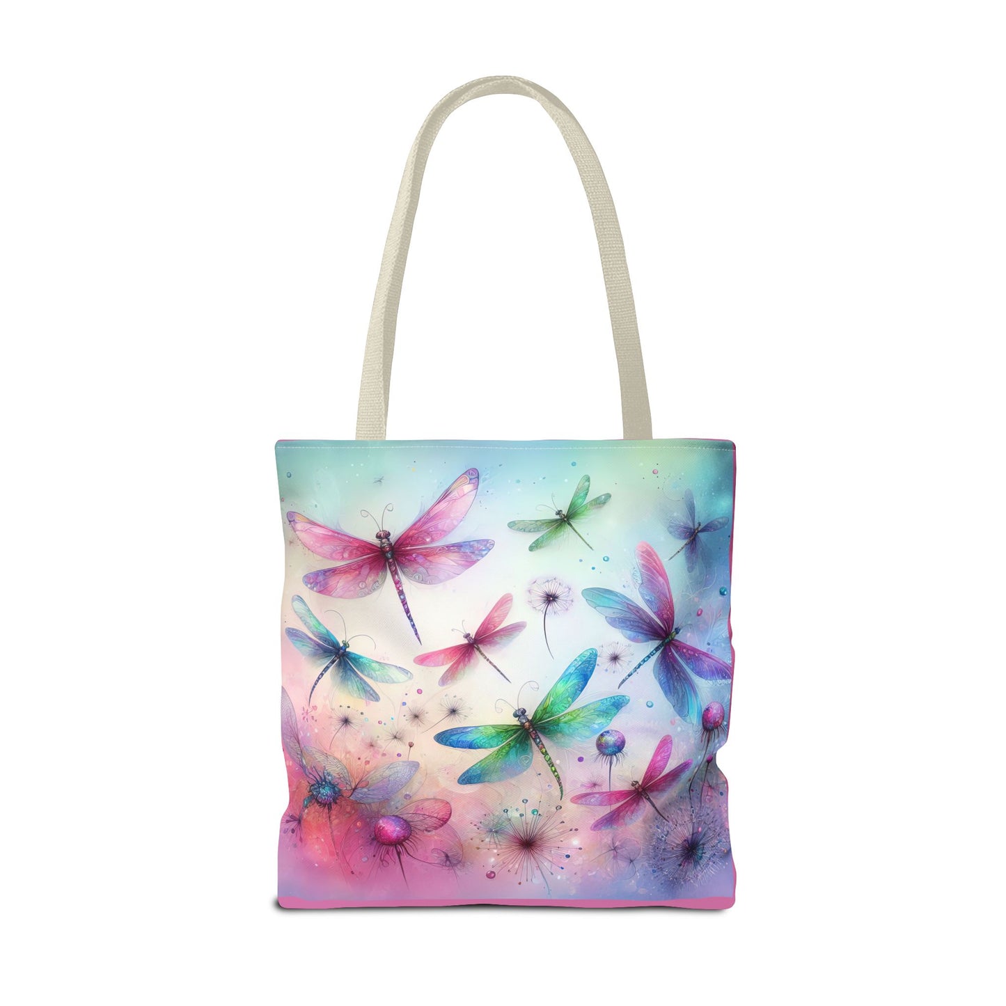 Dragonfly Tote Bag with Pastel Watercolor Design