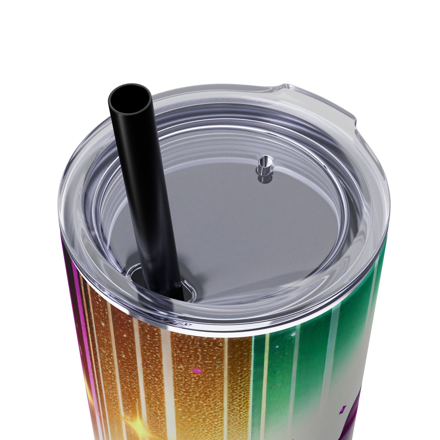 Colorful Orchid Skinny Tumbler with Straw, 20oz