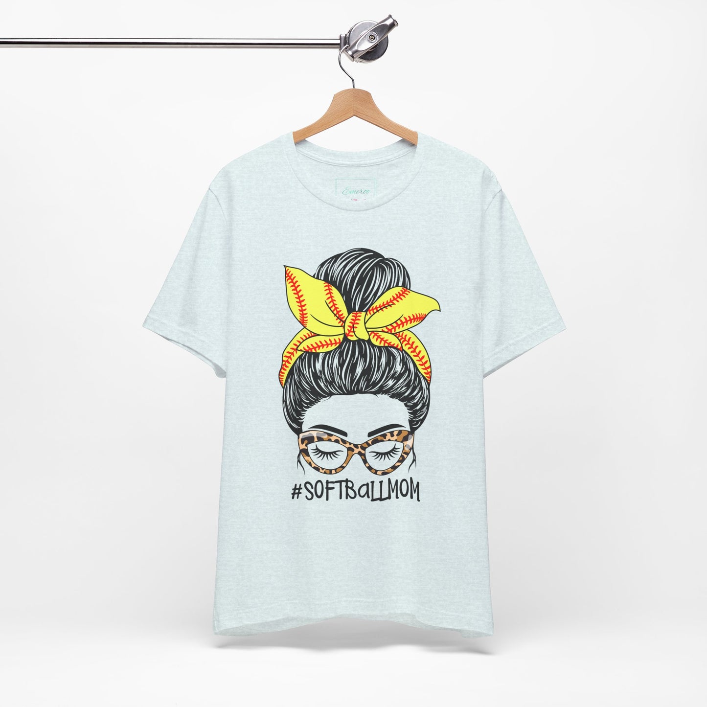 Messy Bun Softball Mom T Shirt (Light)