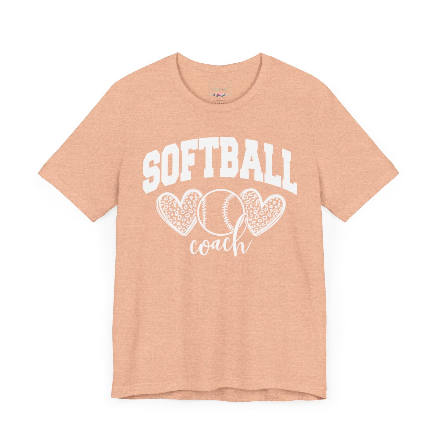 Softball Coach Hearts T Shirt (Light 1)