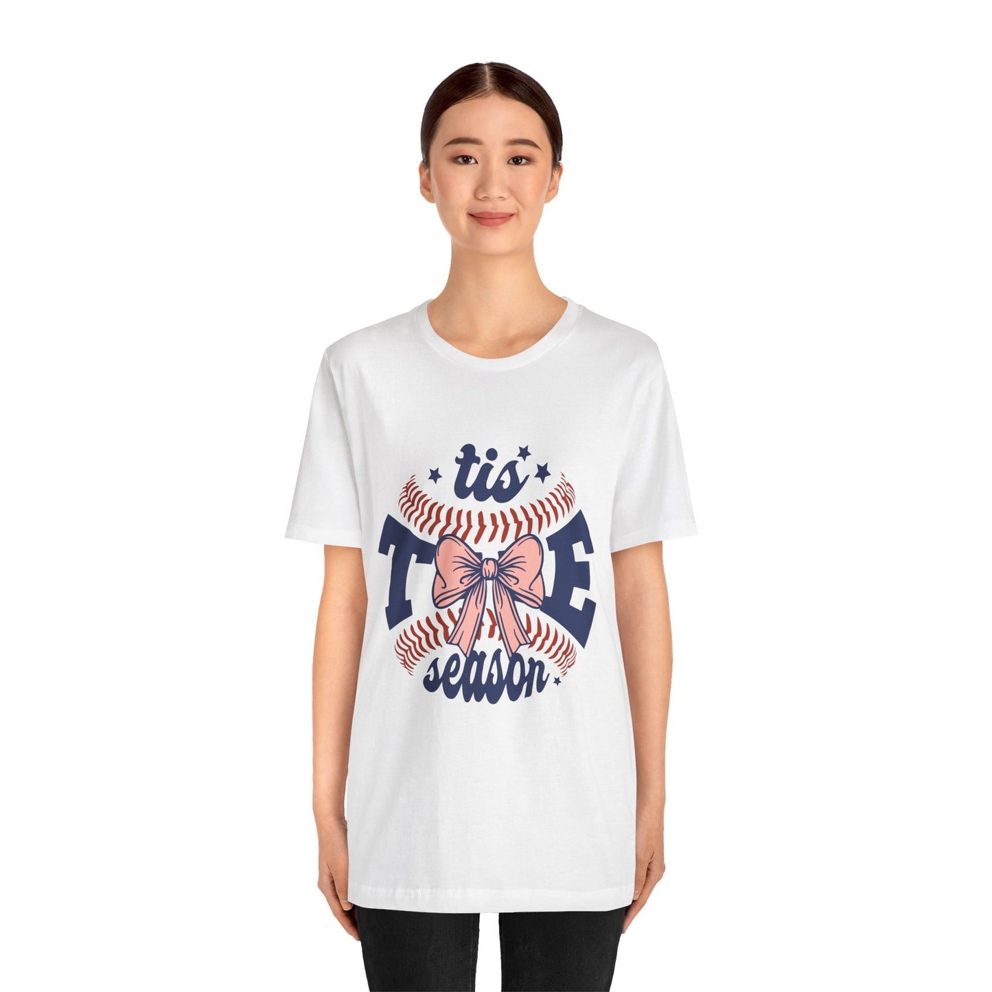 "Tis Tee Season Unisex Jersey Short Sleeve Tee - Perfect for Baseball Lovers"