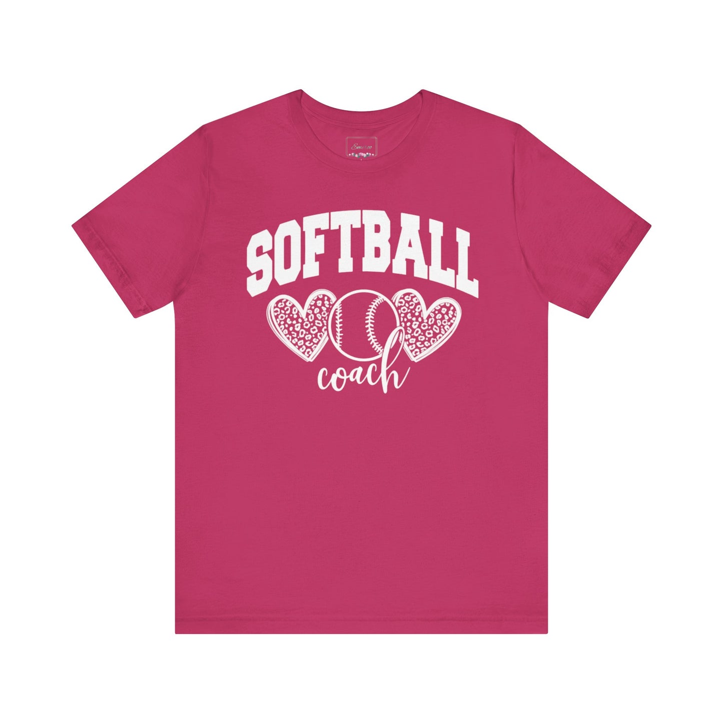 Softball Coach Hearts T Shirt (Light 1)