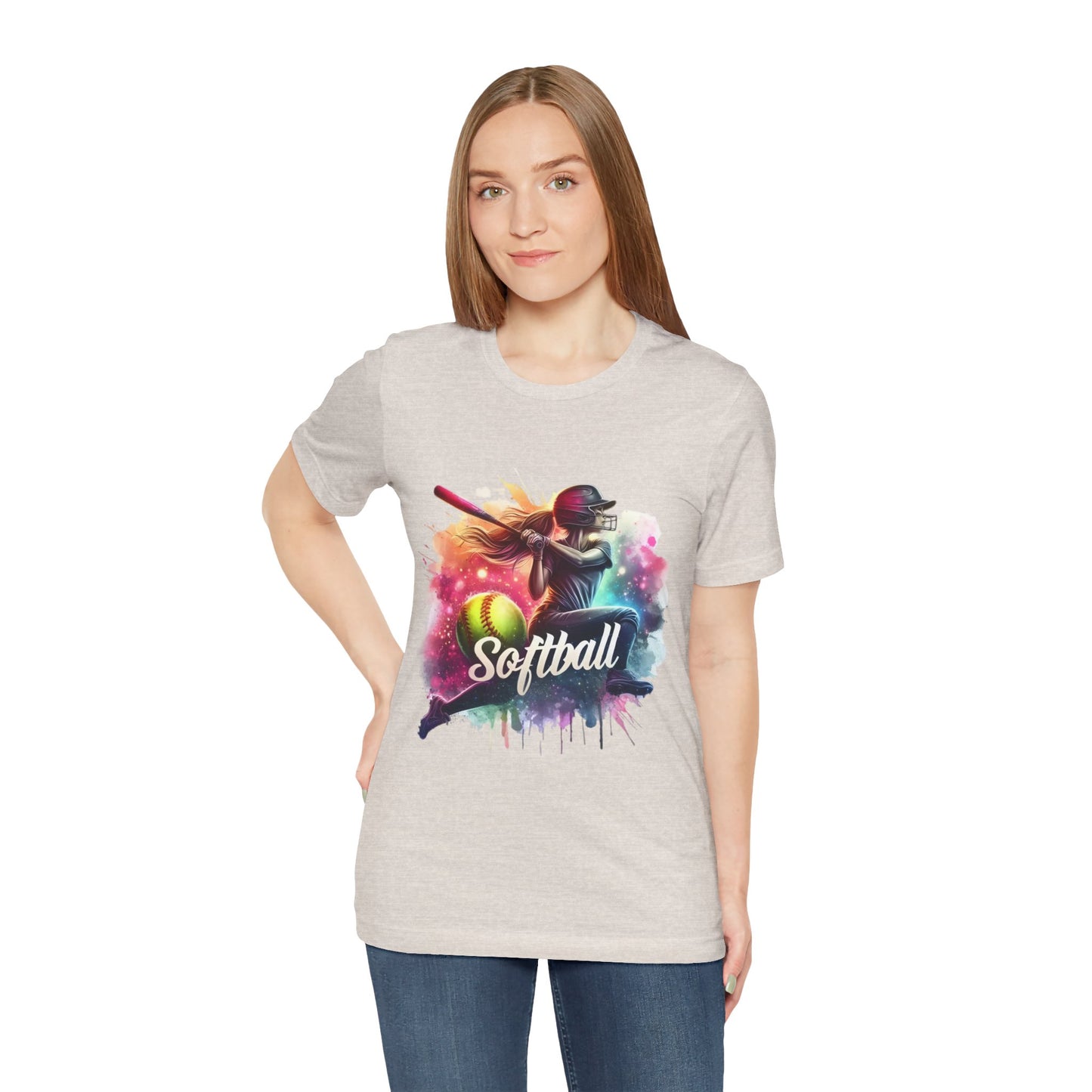 Paint splashed softball swing Jersey Tee