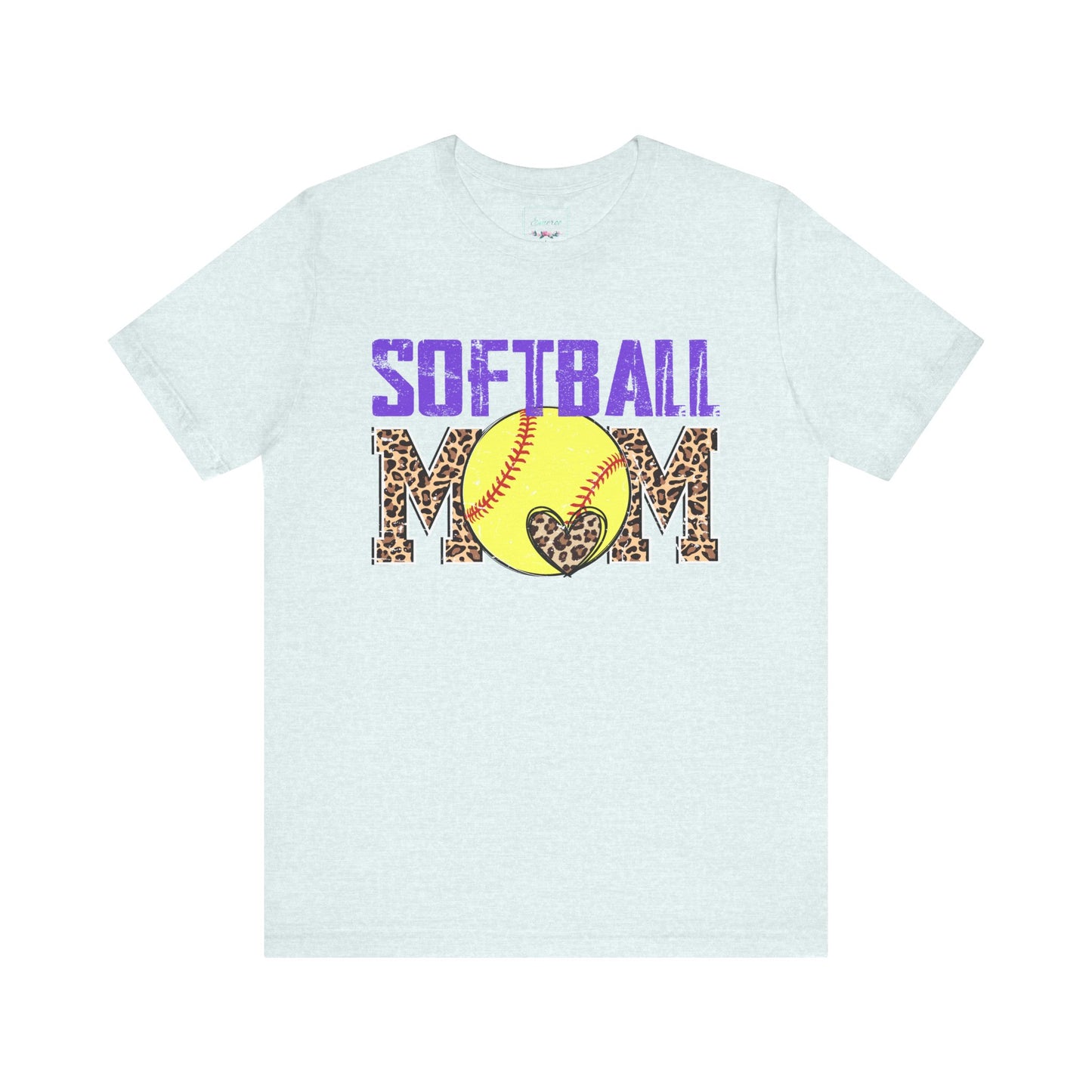 Leopard Softball Mom T Shirt (Light)