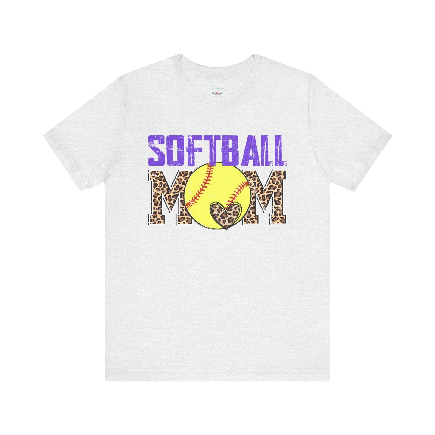 Leopard Softball Mom T Shirt (Light)