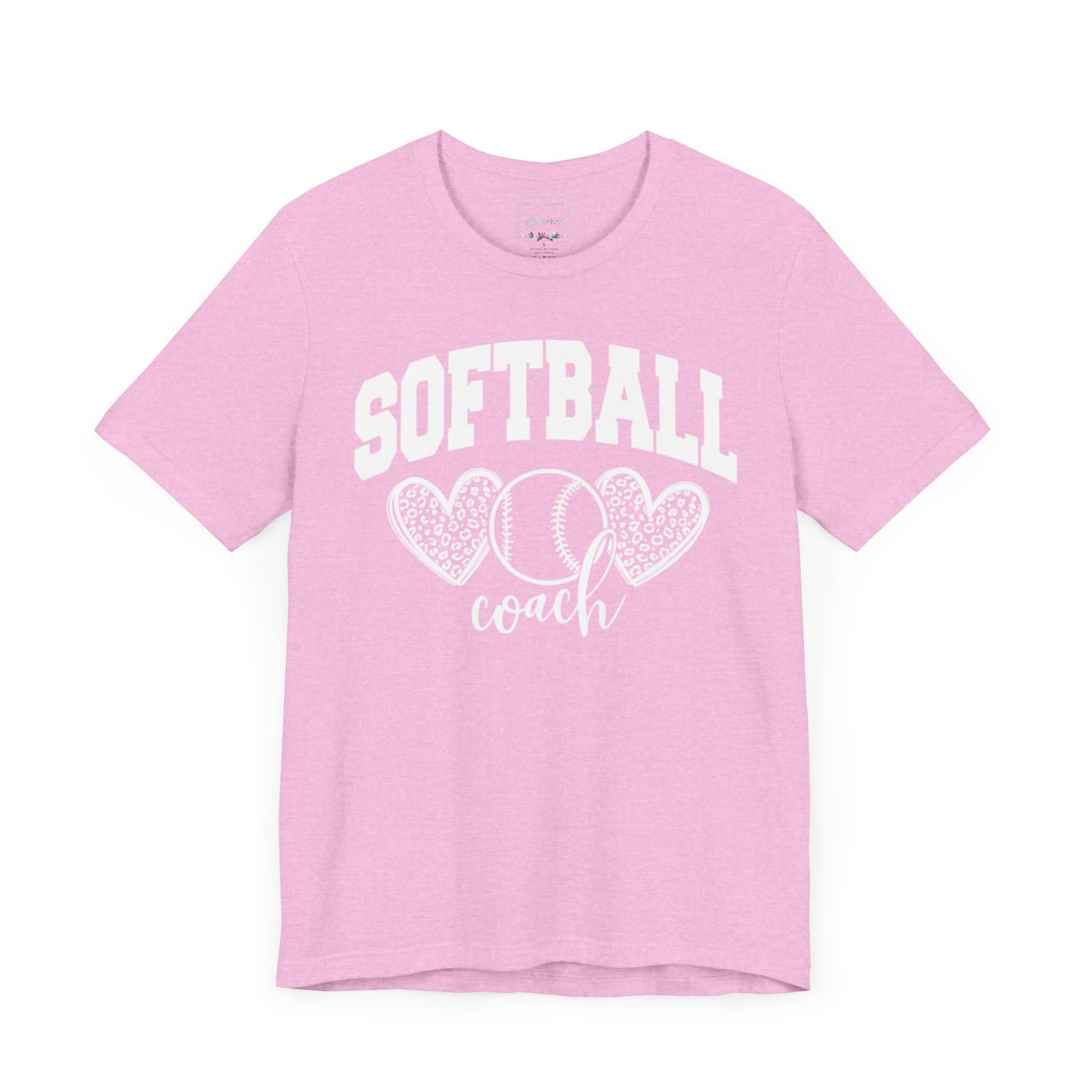 Softball Coach Hearts T Shirt (Light 1)