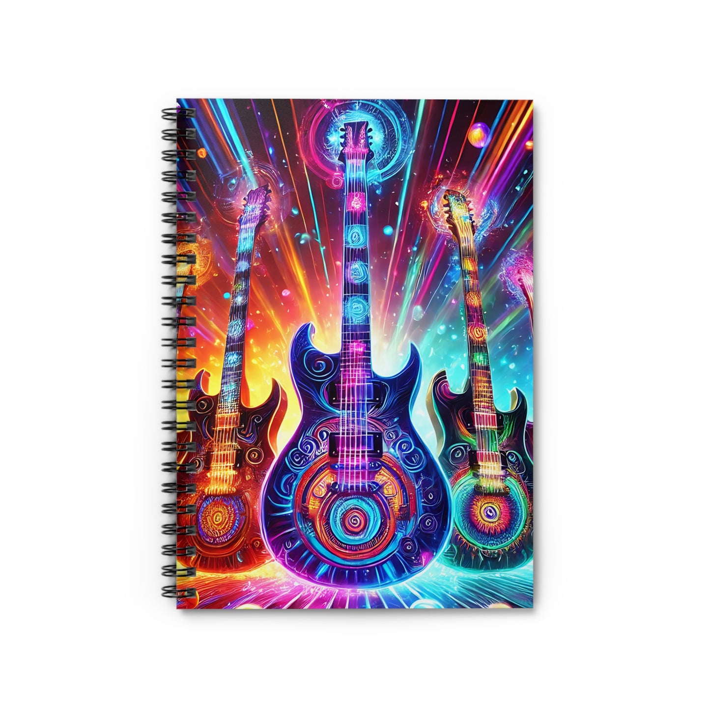 Retro Guitars Spiral Notebook - Ruled Line