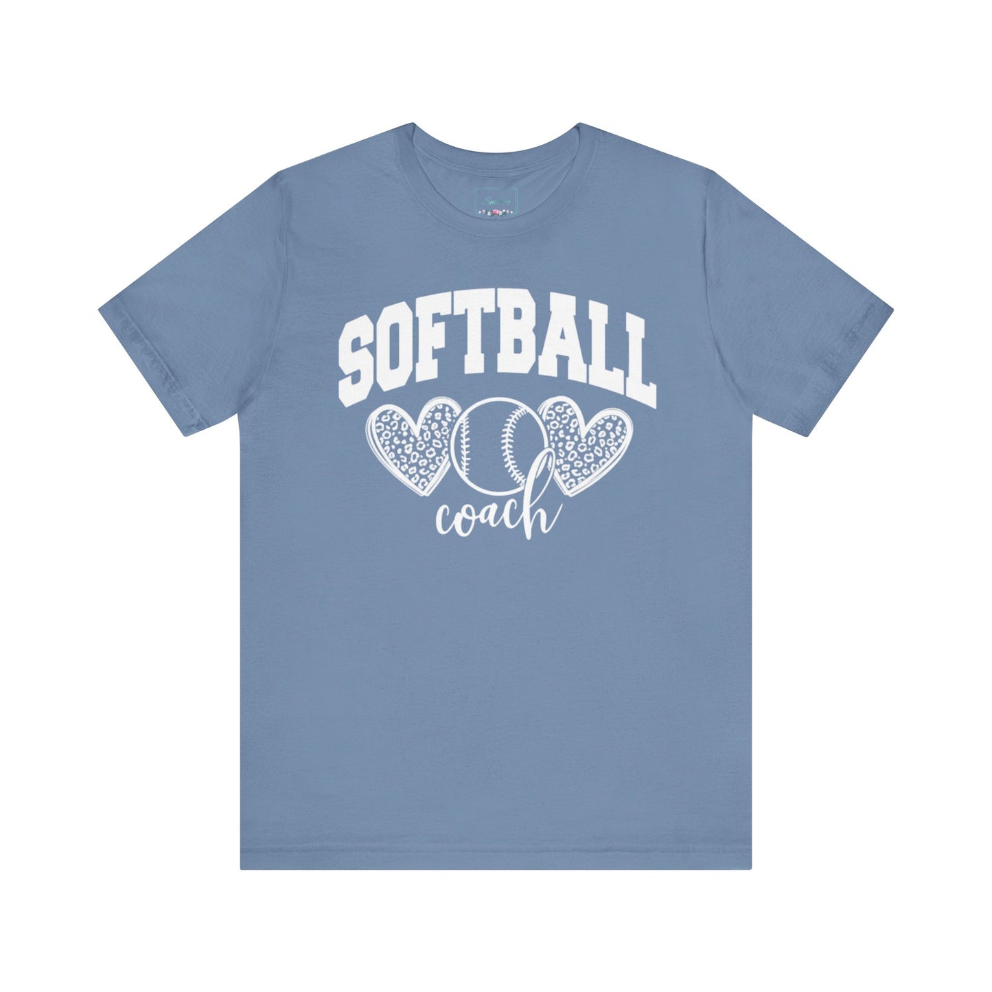 Softball Coach Hearts T Shirt (Light 3)
