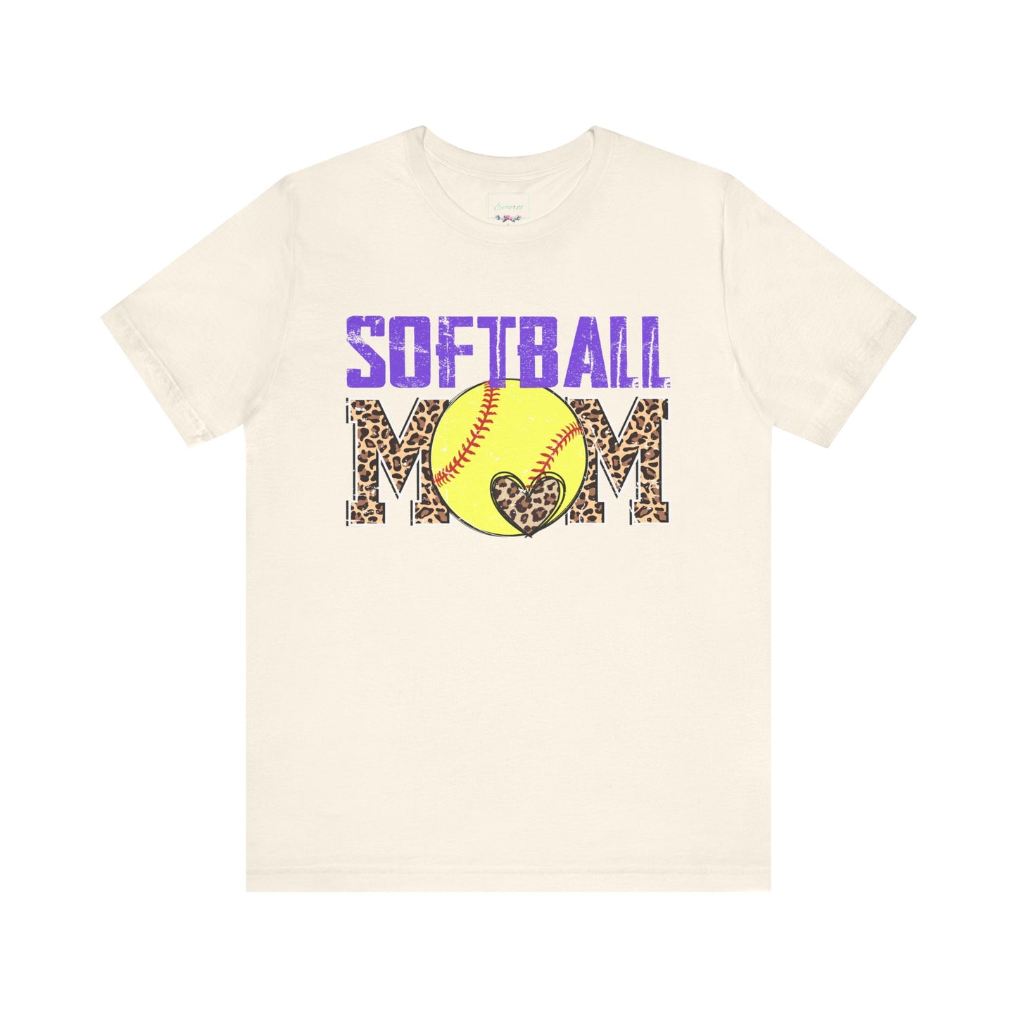 Leopard Softball Mom T Shirt (Light)