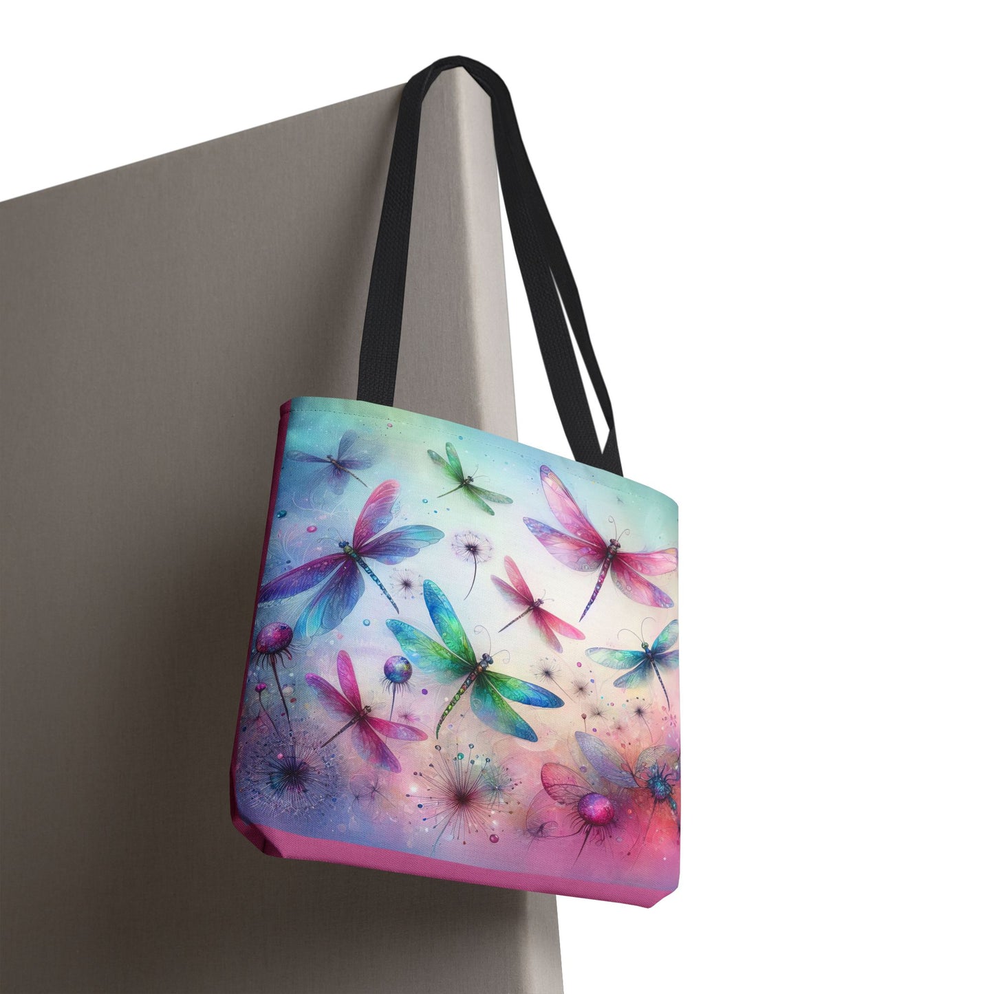 Dragonfly Tote Bag with Pastel Watercolor Design