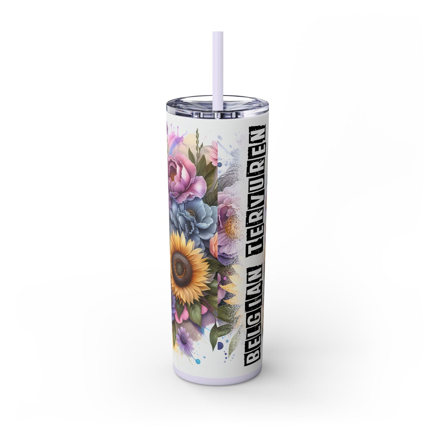 Belgian Tervuren Skinny Tumbler with Straw, 20oz