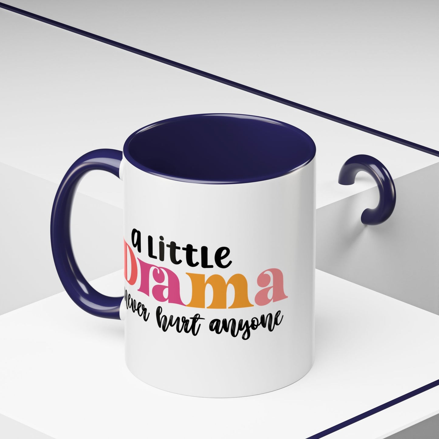 Sarcastic Accent Coffee Mug - "A little drama" - Fun Gift for Self-Care, Motivation, & Celebrations