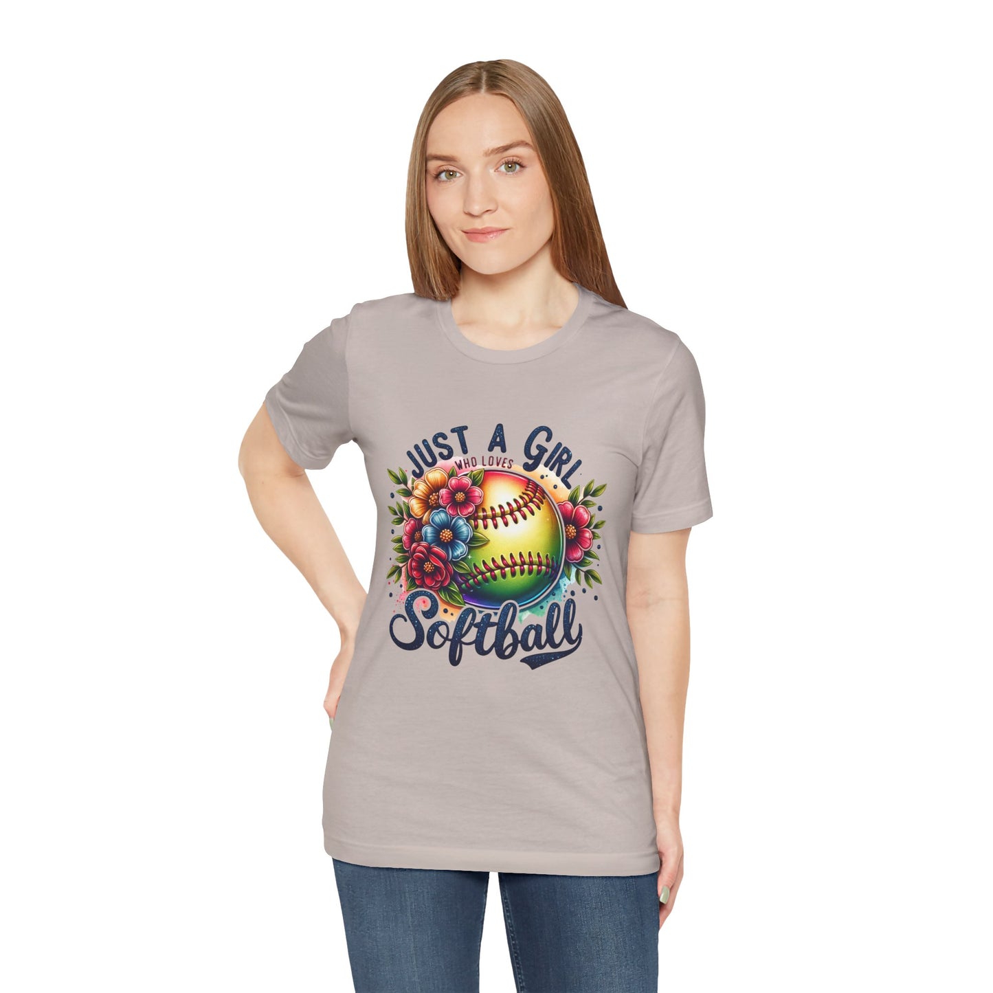 Just a girl who loves softball t-shirt