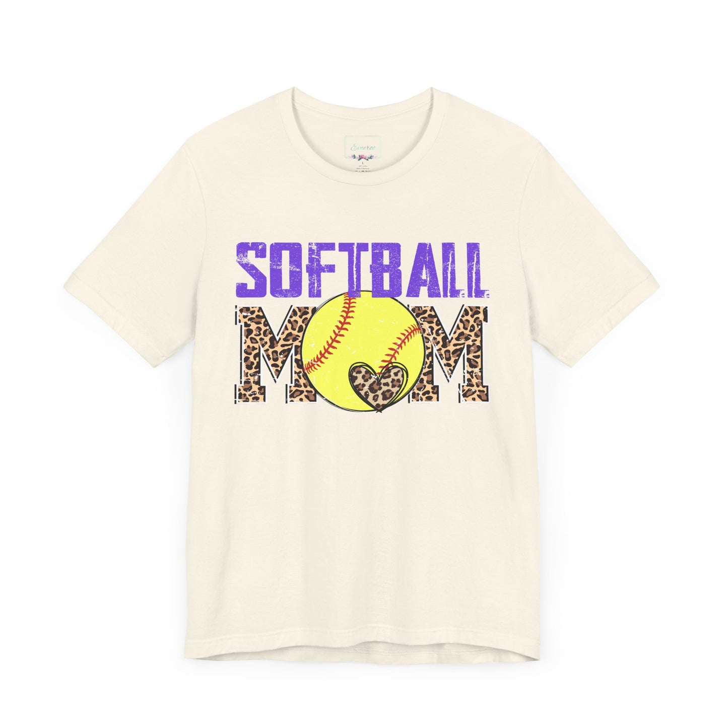 Leopard Softball Mom T Shirt (Light)