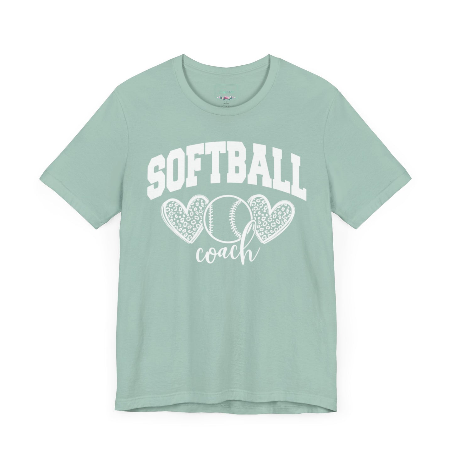 Softball Coach Hearts T Shirt (Light 3)
